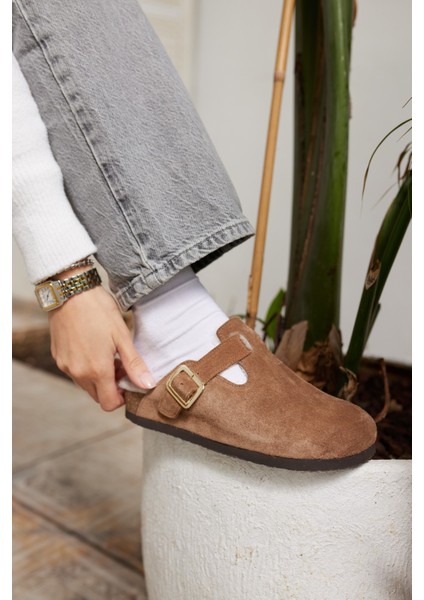 Carius Kadın Kum Gercek Suet Sabo Içi Kurklu Terlık indirimleri