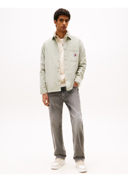 Normal Açık Yeşil Düz Erkek Gömlek DM0DM21698M1C Tjm Brıck Cord Oversh