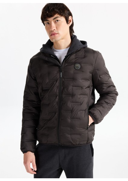 D5WM-MNT3306 Siyah Kapitone Erkek Mont modelleri