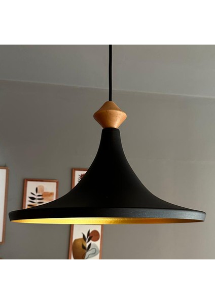 Geniş Metal Avize Ahşap Q Başlık Mutfak Salon Cafe Ofis Pastane Tekli Sarkıt Lamba Aydınlatma fiyatları