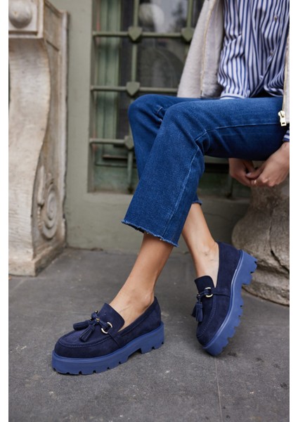 Gray Kadın Kahve Gercek Suet Puskul Detay Eva Taban Loafer Ayakkabi