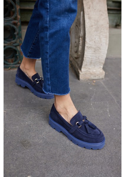 Gray Kadın Kahve Gercek Suet Puskul Detay Eva Taban Loafer Ayakkabi modelleri