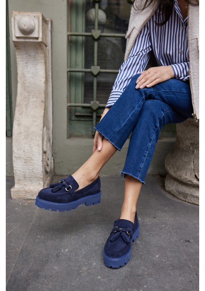 Gray Kadın Kahve Gercek Suet Puskul Detay Eva Taban Loafer Ayakkabi indirimleri