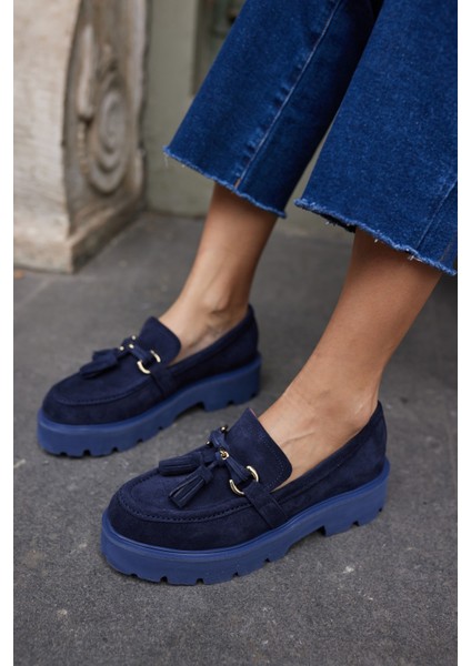 Gray Kadın Kahve Gercek Suet Puskul Detay Eva Taban Loafer Ayakkabi