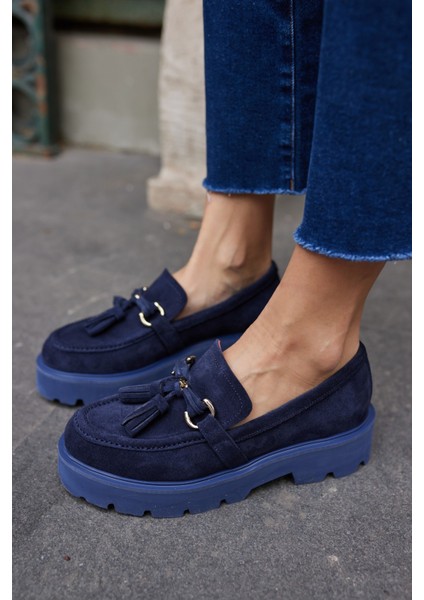 Gray Kadın Kahve Gercek Suet Puskul Detay Eva Taban Loafer Ayakkabi
