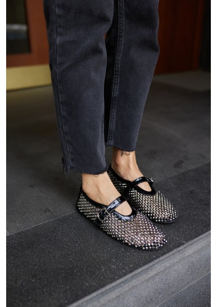 Santos Kadi̇n Si̇yah Rugan Komple Taşli̇ Ayakkabi̇ fiyatları