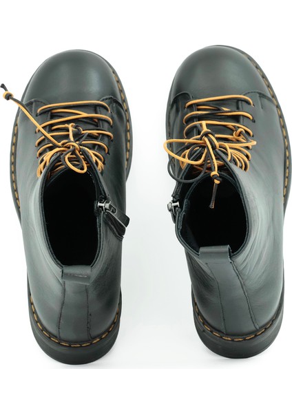 Hakiki Deri Fermuarlı Kadın Bot Kauçuk Taban - B617310 fırsatları