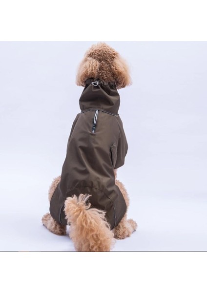 Polarlı Haki Colombia Prime Su Geçirmez Orta-Büyük Irk Köpek Pratik Yağmurluk