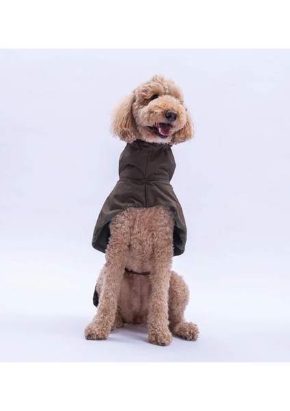 Polarlı Haki Colombia Prime Su Geçirmez Orta-Büyük Irk Köpek Pratik Yağmurluk