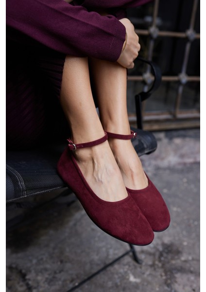 Silva Kadın Kahve Gercek Suet Atkı Detay Babet modelleri