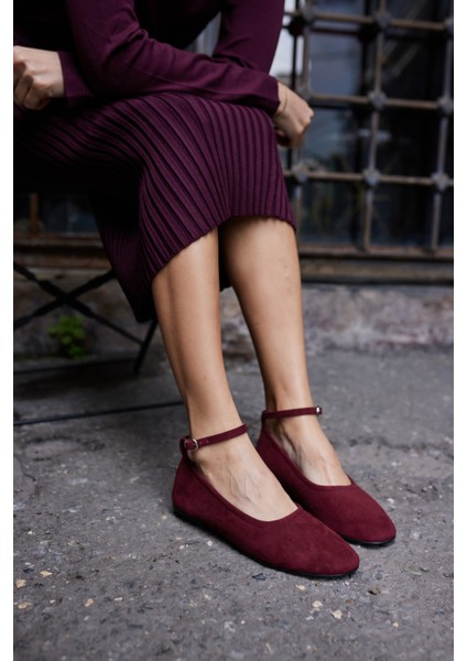 Silva Kadın Kahve Gercek Suet Atkı Detay Babet indirimleri