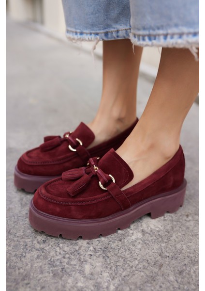 Gray Kadın Kahve Gercek Suet Puskul Detay Eva Taban Loafer Ayakkabi fiyatları