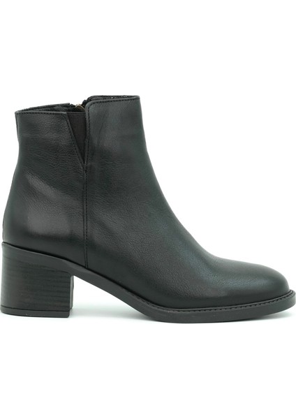 Hakiki Deri Fermuarlı Kadın Bot Kauçuk Taban - B265969