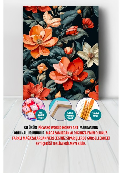 Turuncu Çiçekler Sayılarla Boyama Seti indirimleri