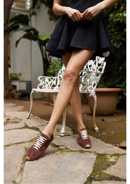 Tores Kadın Kahverengi Gercek Suet Bagcıklı Sneaker fırsatları