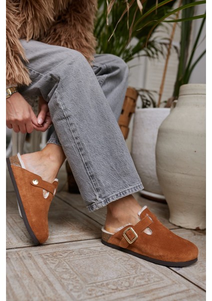 Carius Kadın Kum Gercek Suet Sabo Içi Kurklu Terlık fiyatları