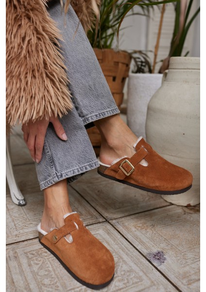 Carius Kadın Kum Gercek Suet Sabo Içi Kurklu Terlık modelleri