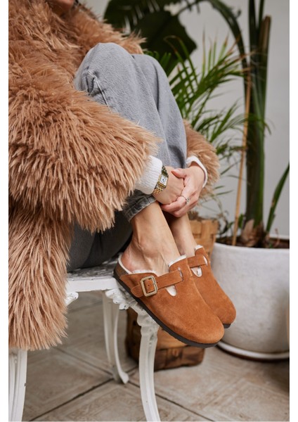 Carius Kadın Kum Gercek Suet Sabo Içi Kurklu Terlık fırsatları