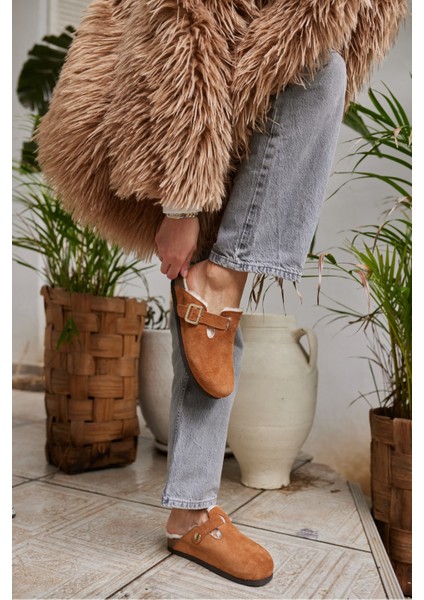 Carius Kadın Kum Gercek Suet Sabo Içi Kurklu Terlık indirimleri