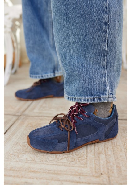 Garcia Kadın Lacivert Süet Sneakers