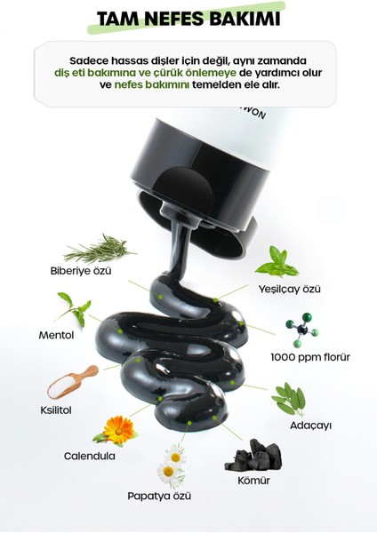 Sensidental Fresh Diş Macunu, Ekstra Ferah Nefes, Charcoal Toothpaste 150 gr modelleri