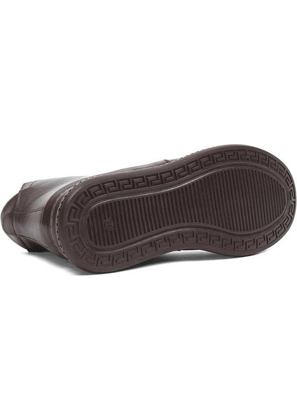 Kadın Kahverengi Fermuarlı Deri Bot indirimleri