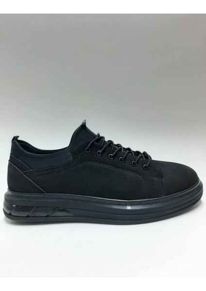 Hakiki Deri Nubuk Siyah Bağcıksız Erkek Ayakkabı C-87121865MHDYT