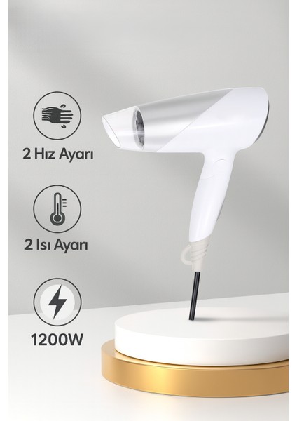 1200W Güçlü ve Katlanabilir Uzun Süre Kullanılabilir Seyahat Tipi Saç Kurutma Makinesi fiyatları