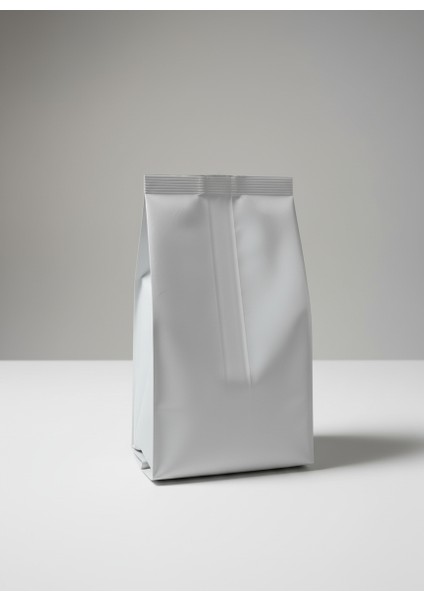 Beyaz Metalize Sırt Kaynaklı Kahve & Gıda Saklama Poşeti | Koku & Nem Korumalı | 50 Adet