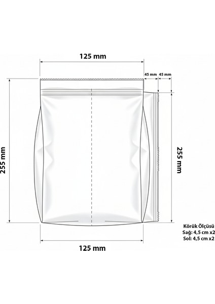 Beyaz Metalize Sırt Kaynaklı Kahve & Gıda Saklama Poşeti | Koku & Nem Korumalı | 50 Adet indirimleri