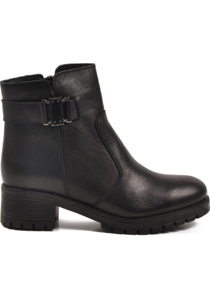 Siyah Hakiki Deri Içi Polarlı Kadın Topuklu Bot 16463-1 Z fiyatları