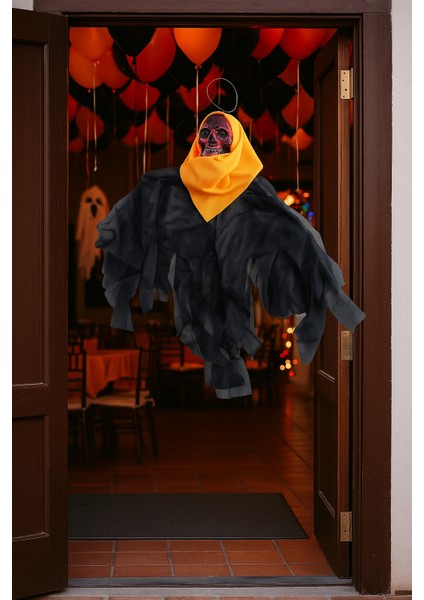 Halloween Cadılar Bayramı İskelet Çığlık Turuncu-Kırmızı Korkunç Kapı Süsü fırsatları