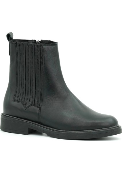 Hakiki Deri Fermuarlı Kadın Bot Kauçuk Taban - B263401 fiyatları