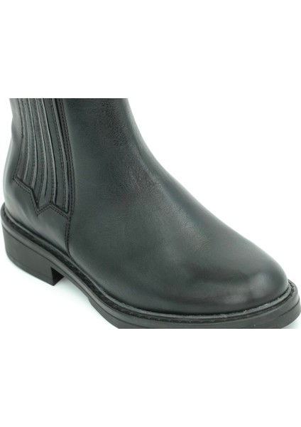 Hakiki Deri Fermuarlı Kadın Bot Kauçuk Taban - B263401 indirimleri