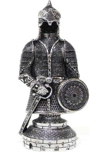 Küçük Fetih Zırh Biblo - Gümüş Rengi KOD594