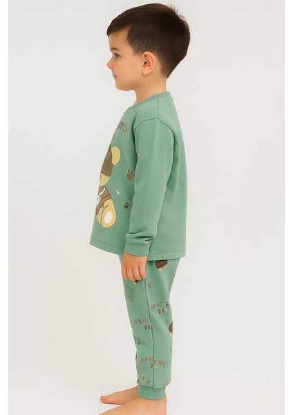Yeşil Ayıcık 4-5-6 Yaş Çocuk Alt Üst Takım Pijama Takım fiyatları