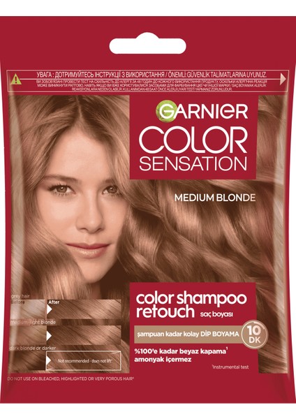 Color Shampoo Retouch Şampuan Kolaylığında Dip Boyası, Sarı 7.0