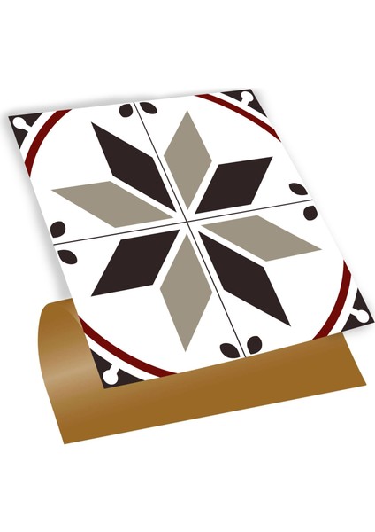 Kendinden Yapışkanlı Seramik ve Yer Döşemesi Çarkıfelek Desenli Pvc Karo 30X30 cm (56 Adet) 5 M²
