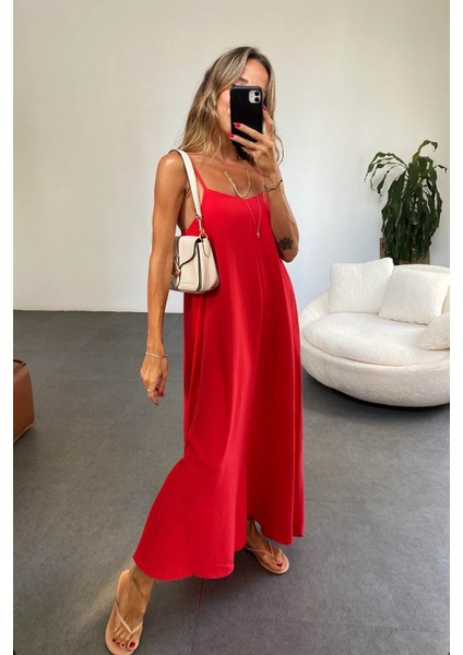Kırmızı Özel Aerobin Kumaş Ayarlanabilir Askılı Uzun Siyah Elbise fiyatları
