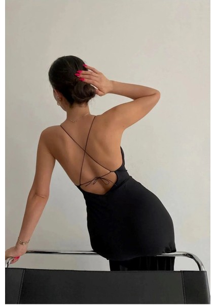 Yırtmaçlı Mini Pinterest Elbise Jarse Kumaş