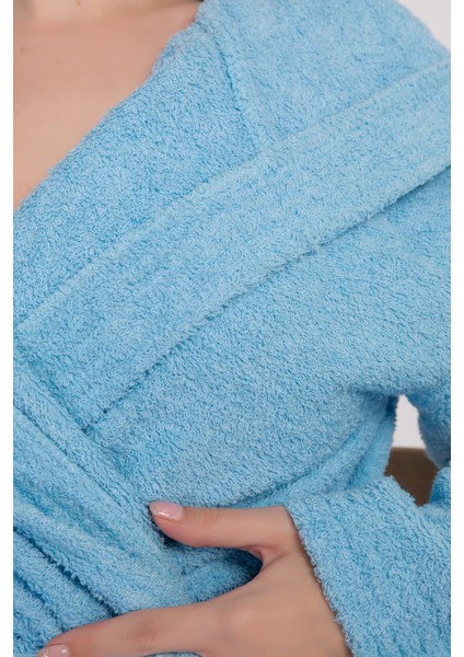 Stella Robe Ekstra Yumuşak Premium Kapşonlu Bornoz Mavi fiyatları