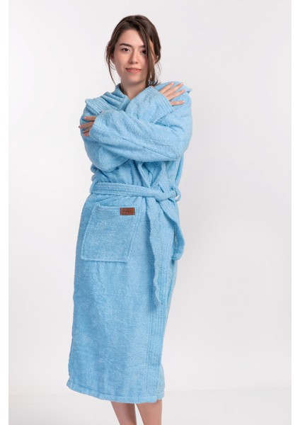 Stella Robe Ekstra Yumuşak Premium Kapşonlu Bornoz Mavi modelleri
