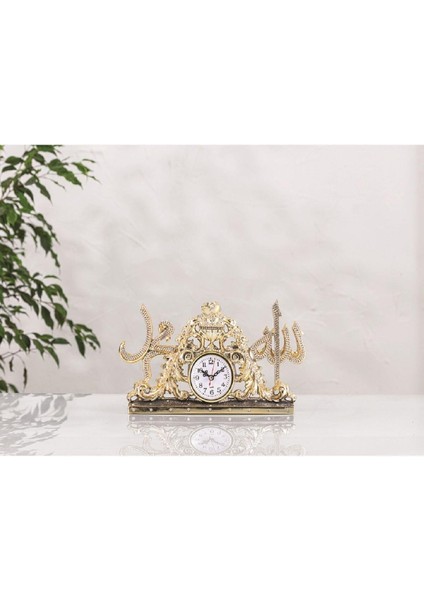 Güllü Saat Lafızlar Altın (Boyut: 33X18 Cm) (Tescilli Marka)