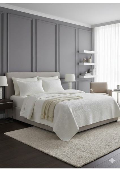 Taytüyü Nubuk Yatak Örtüsü Çift Kişilik Toskana Ekru