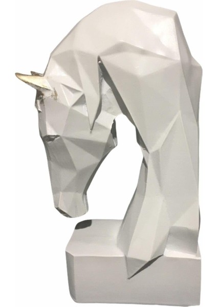 Beyaz Kübik At Kitap Tutucu Ev Ofis Dekorasyon Aksesuarı Biblo