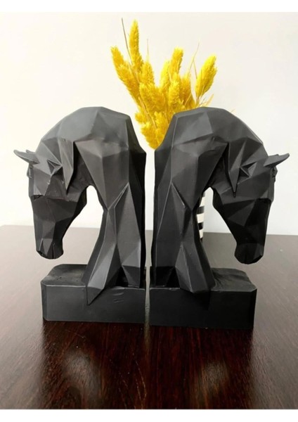 Kitap Tutucu Kübik At Figürlü 2 Li Siyah Renkli fiyatları