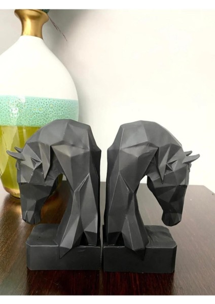 Kitap Tutucu Kübik At Figürlü 2 Li Siyah Renkli fırsatları