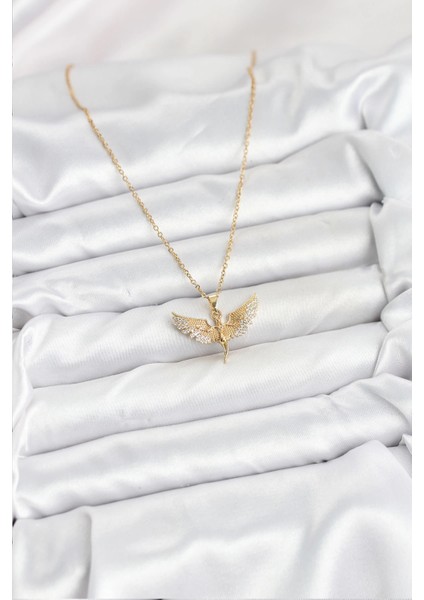 Bfs 316L Çelik Zincir Gold Renk Melek Model Kadın Kolye fiyatları