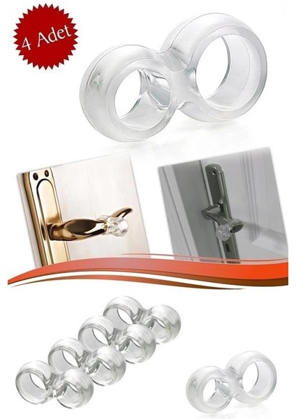 Silikon Kapı & Pencere Vurma Önleyici Stoper Kapı Tamponu 4 Adet