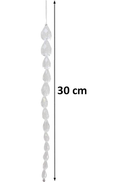 Yılbaşı Ağaç Süsü Lüks Kristal Buz Dalı Zincir Dekoratif Süs 30 cm fiyatları